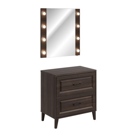 Seturi mobilier baie - Set mobilier 80cm cu blat și dulap cu oglindă Dorothy Ristretto SET-DOR B 80CM MC COMAD