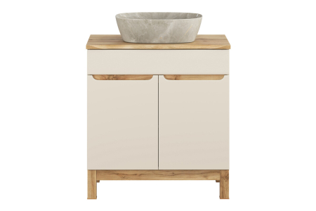 Set mobilier 80cm cu blat, lavoar pe blat Anna, dulap înalt și dulap cu oglindă Bali Cashmere COMAD SET-BAC B NAT WOTAN 80CM UN ANNA HC MC [1]