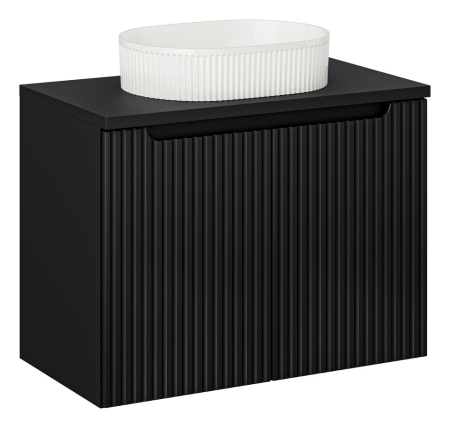 Promotii - Set Mobilier Nova Black 80 cm, cu Blat și Lavoar pe Blat Beyond, Negru Mat - COMAD