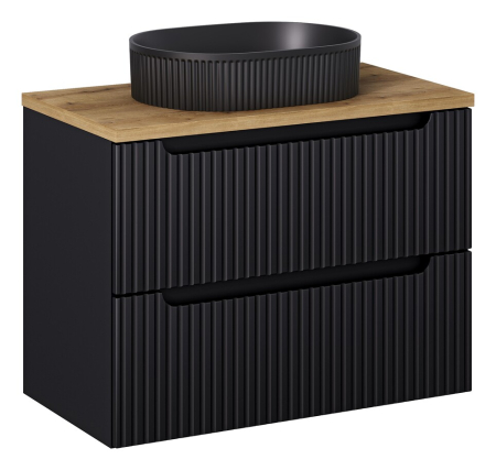 Promotii - Set mobilier 80cm cu blat și lavoar pe blat Beyond Nova Black COMAD SET-NOBBOAK80CMSUNBEYOND5BM5BM