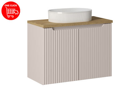 Set mobilier 80cm cu blat și lavoar pe blat Beyond Nova Cashmere COMAD SET-NOC B OAK 80CM D UN BEYOND 5 WH [1]