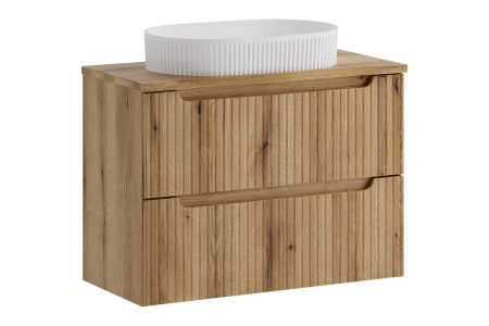 Promotii - Set Mobilier Nova Coast Evoke 80 cm, cu blat și lavoar pe blat Beyond, Stejar - COMAD