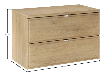 Set Mobilier Baie Terra Cremona 80 cm, cu Blat, Stejar Cremona - COMAD [2]