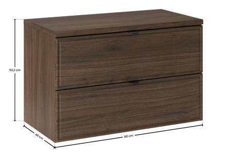 Set Mobilier Baie Terra Villa 80 cm, cu Blat, Nuc Villa - COMAD [2]