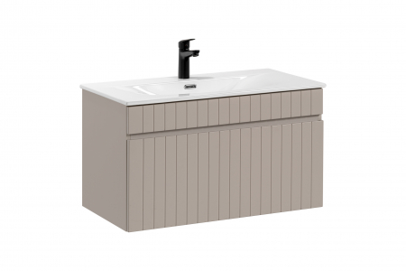 Seturi mobilier baie - Set mobilier baie 80cm cu dulap lavoar SKY Iconic Cashmere