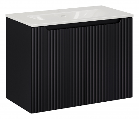 Seturi mobilier baie - Set mobilier baie 80cm cu dulap lavoar SKY Nova Black