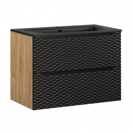 Seturi mobilier baie - Set mobilier baie 80cm cu dulap lavoar SKY Ocean Black