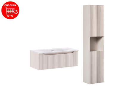 Set mobilier 80cm cu lavoar cu dulap SKY și dulap înalt Nova Cashmere COMAD SET-NOC 80CM 1S SKY 3 HC [1]