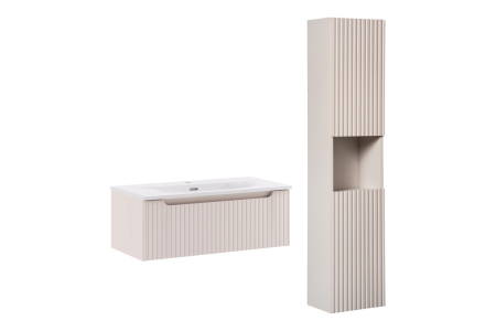 Promotii - Set mobilier 80cm cu lavoar cu dulap SKY și dulap înalt Nova Cashmere COMAD SET-NOC 80CM 1S SKY 3 HC