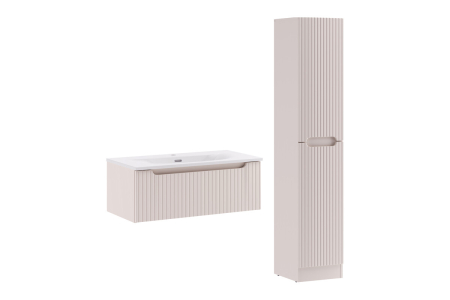 Promotii - Set mobilier 80cm cu lavoar cu dulap SKY și dulap înalt Nova Cashmere COMAD SET-NOC 80CM 1S SKY 3 HCLB