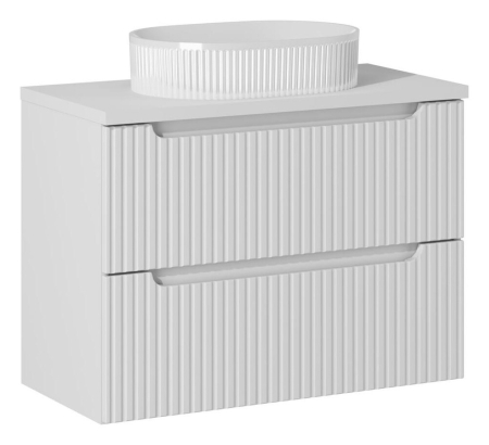 Mobilier Baie - Set Mobilier Baie Nova White 80 cm, cu lavoar pe blat, Alb - COMAD