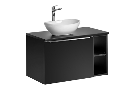 Mobilier Baie - Set mobilier 80cm cu lavoar pe blat Santa Fe Black COMAD SET-SFBL B 80CM UN.LOLA GW