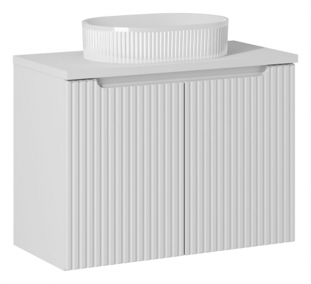 Seturi mobilier baie - Set mobilier baie 80cm cu un lavoar pe blat Nova White