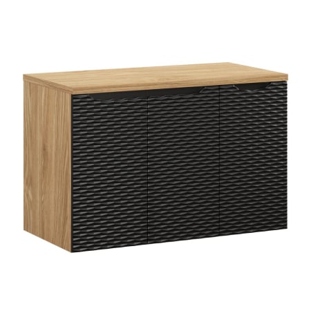 Mobilier Baie - Set Mobilier Baie Ocean Black 90 cm, cu Blat, Stejar Uleiat, Negru Mat - COMAD