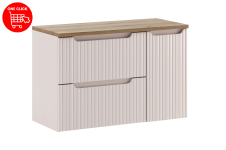 Set Mobilier Baie Nova Cashmere 90 cm, cu Blat și Dulap Cargo, Cașmir Mat - COMAD [2]