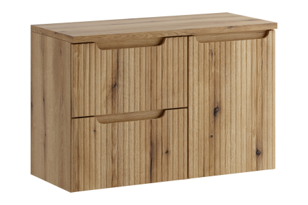 Promotii - Set Mobilier Nova Coast Evoke 90 cm, cu blat și un dulap cu coș de rufe, Stejar - COMAD