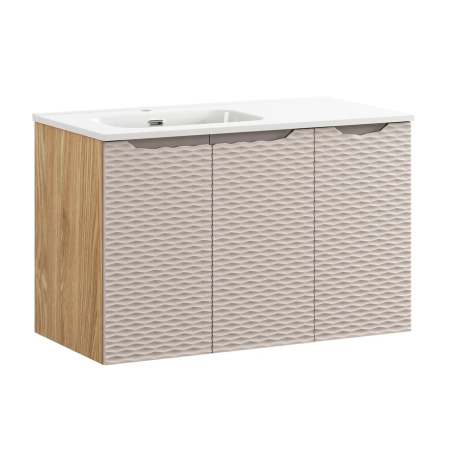 Mobilier Baie - Set mobilier 90 cm cu lavoar încorporat GO 2 Ocean Beige COMAD SET-OCB 90CM D GO 2 L