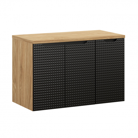 Seturi mobilier baie - Set mobilier baie 90cm cu blat Luxor Negru
