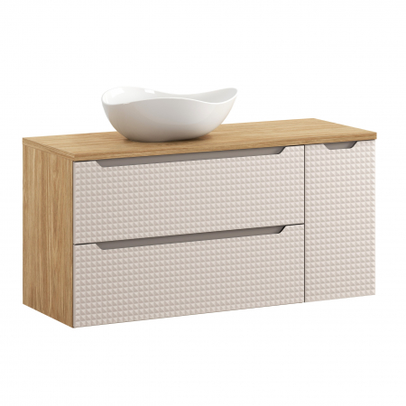 Produse - Set mobilier baie 90cm cu blat și lavoar Cloud Luxor Beige