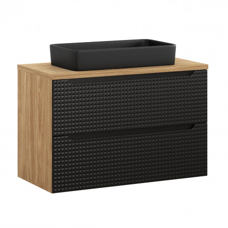Seturi mobilier baie - Set mobilier baie 90cm cu blat și lavoar Slim Luxor Black