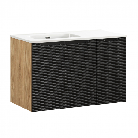 Seturi mobilier baie - Set mobilier baie 90cm cu lavoar GO 2 Ocean Black