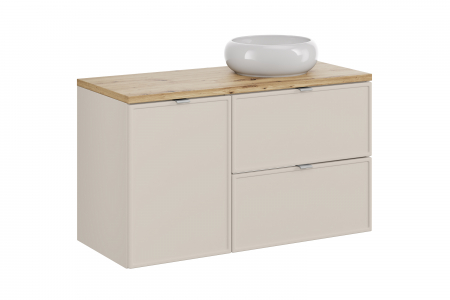 Seturi mobilier baie - Set mobilier baie 100 cm, cu blat si lavoar pe blat Wiki Bella Cashmere COMAD