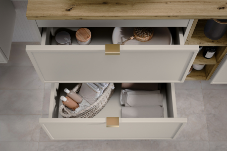 Set mobilier baie 120 cm, cu blat, finisaj Bella Cashmere, COMAD [6]