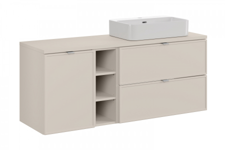 Seturi mobilier baie - Set mobilier baie 140 cm Trust Bella Cashmere cu blat si lavoar pe blat, COMAD