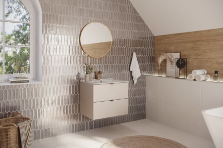 Seturi mobilier baie - Set mobilier baie 60cm Dalia Cashmere cu blat COMAD