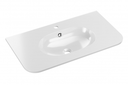 Set mobilier baie 80 cm, cu lavoar, finisaj Pure Ovalia Cremona, COMAD [2]