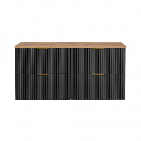 Seturi mobilier baie - SET MOBILIER BAIE ADEL BLACK 120 CM, MDF RIFLAT,BLAT WOTAN