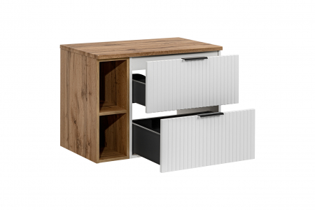 Seturi mobilier baie - MASCA + BLAT CU SERTARE ADEL WHITE 80 CM, MDF RIFLAT COMAD