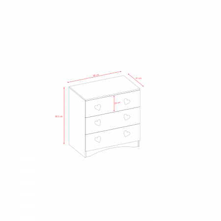 Set mobilier copii alb Julia 4 piese cu pat MDF 140/160/180 cm, comoda cu sertare, biblioteca si dulap haine [3]