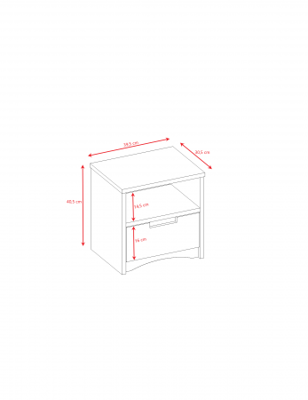 Set mobilier copii Classic MDF alb, pat si noptiera, diverse culori si dimensiuni [3]