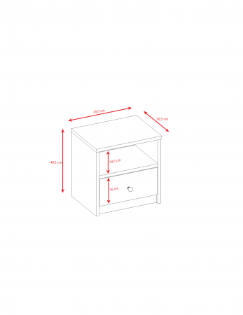 Set mobilier copii MDF alb 4 piese  Babydream, pat 140/160/180 cm, noptiera, dulap si comoda [13]