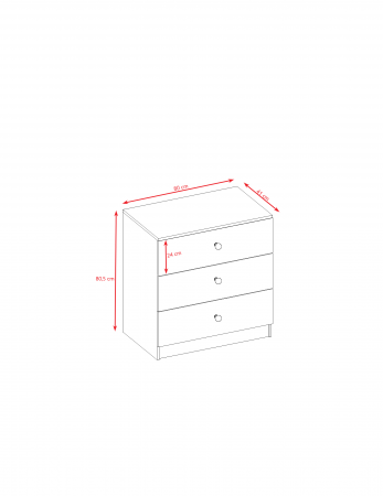 Set mobilier copii MDF alb 4 piese  Babydream, pat 140/160/180 cm, noptiera, dulap si comoda [11]