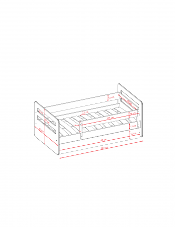 Set mobilier copii Tomi 5 piese MDF, pat 140/160/180x80 cm, birou, dulap haine si comoda cu sertare [14]