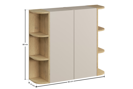 Set Mobilier Baie DALIA CASHMERE, cu coloane înalte și rafturi, Stejar Cremona, Casmir Mat - COMAD [3]