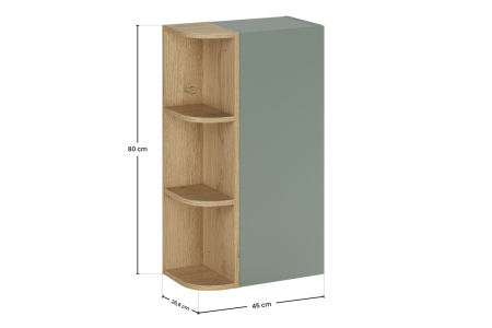 Set Mobilier Aster Green, cu Semi-Coloană și Etajeră, Verde Mat - COMAD [2]