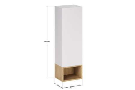 Set Mobilier Baie Aster White 30 cm, cu Semi-Coloană și Etajeră, Alb Mat - COMAD [2]