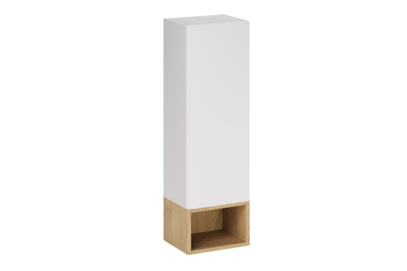 Promotii - Set Mobilier Baie Aster White 30 cm, cu Semi-Coloană și Etajeră, Alb Mat - COMAD