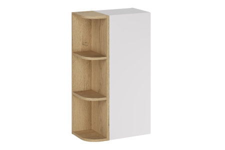 Promotii - Set Mobilier Baie Aster White, cu Semi-Coloană și Etajeră, Alb Mat - COMAD