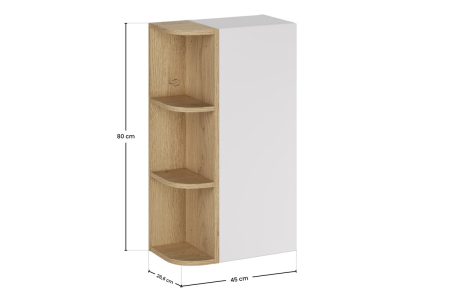 Set Mobilier Baie Aster White, cu Semi-Coloană și Etajeră, Alb Mat - COMAD [2]