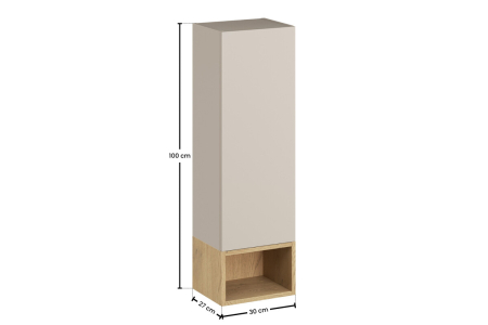 Set Mobilier Baie Dalia Cashmere, cu semi-coloană și etajeră, Stejar Cremona, Cașmir Mat - COMAD [2]