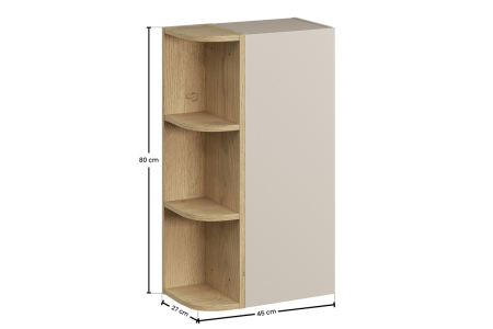 Set Mobilier Baie Dalia Cashmere, cu semi-coloană și etajeră, Stejar Cremona, Cașmir Mat - COMAD [2]