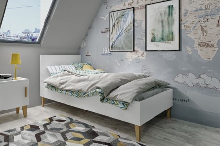 Set mobilier dormitor alb Kubi, 4 piese, design scandinav [3]