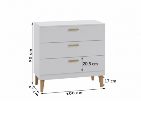 Set mobilier dormitor alb Kubi, 4 piese, design scandinav [8]