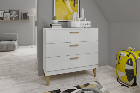 Set mobilier dormitor alb Kubi, 4 piese, design scandinav [7]