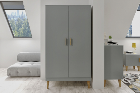Set mobilier dormitor gri Kubi, 4 piese, design scandinav [11]