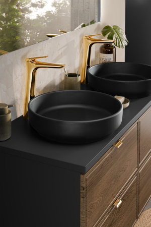 Set Mobilier Dorothy Ristretto 120 cm, cu Blat și Lavoar pe Blat River, Ristretto Stejar - COMAD [11]